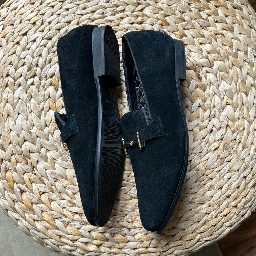 Steve Madden Black Suede Loafers with Gold Bit Vintage wedding Real leather - Picture 2 of 5